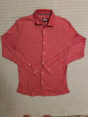 Soul of London Red Heather Knit Button Front Shirt M